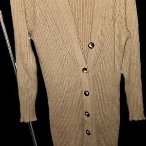 AVA&VIV BROWN BUTTON UP SWEATER. SIZE 1X